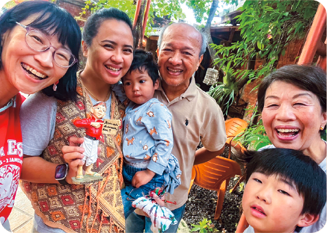 ホスト家族との自撮り写真